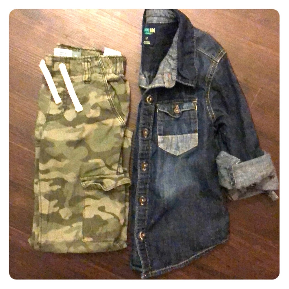 Chambray button-up shirt